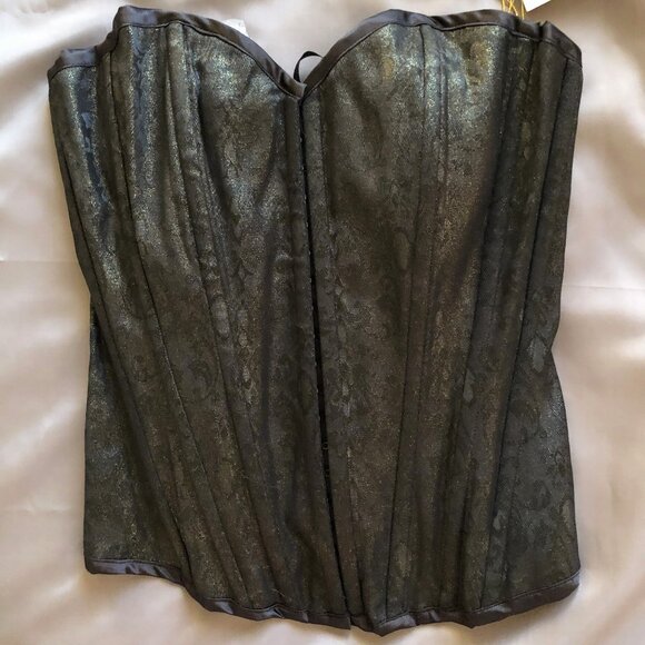 Guess Gold Black Metallic Stretch Bustier NWT - Picture 5 of 9